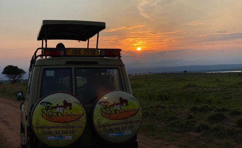 Clients enjoying the sunset at Murchison Falls National Park.